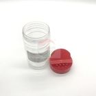 Shaker Kapağı Tipi Kırmızı Kapaklı Şeffaf Plastik Silindir / Plastik Baharat Kapları FDA Sertifikası