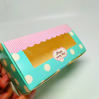 CMYK Geri Dönüşümlü Kağıt Hediye Kutuları Gıda Sınıfı Saplı Özel Karton Take Away Kek Kutusu