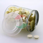 Free Sample Transparent Round Shape Plastic PET Can , Empty Easy Open Can For Food