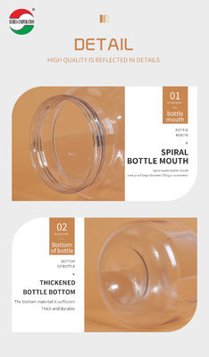 500ml Food Grade PET Transparent Plastic Jar Airtight with Aluminum Lid and Screw Cover for Food Candy Cosmetic Dried Fruit