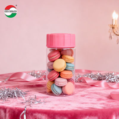 Wholesale Recycled Clear PET Plastic Jar with Screw Lids Cylinder Bottle  for Snack Cookie Candy Nut Storage