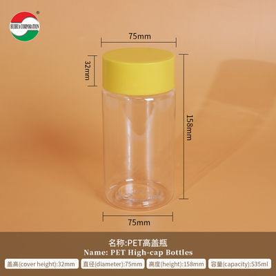 Eco-Friendly Food Grade Round PET Plastic Bottle with Color Screw Lid for Capsule Gummy Walnut Candy