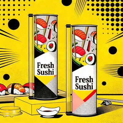 Customized Printed Biodegradable Sushi Push Pop Paper Tube Packaging Food Grade Push up Paper Canister Can