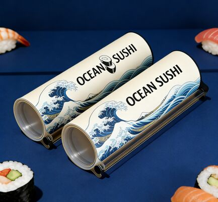 Custom Push Pop Sushi Paper Tube Packaging Sushi Push Pop Container Cylinder Push Up Paper Tube Packaging