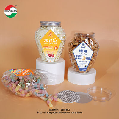 650ML Rhombus Shape PET Plastic Jar with Plastic Lid Food Grade Packaging Container Clear Bottle