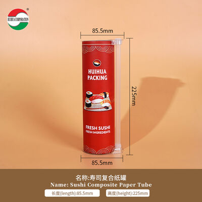Eco-friendly Push Pop up Food Paper Tube Canister Container for Sushi with Pipe Easy to Take Cylinder Packaging Pop up Tube