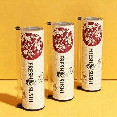 Eco-Friendly Food Grade Paper Composite Cans with Aluminum Foil or PE Inner and CMYK Printing for Sushi Push Pop Up Packaging