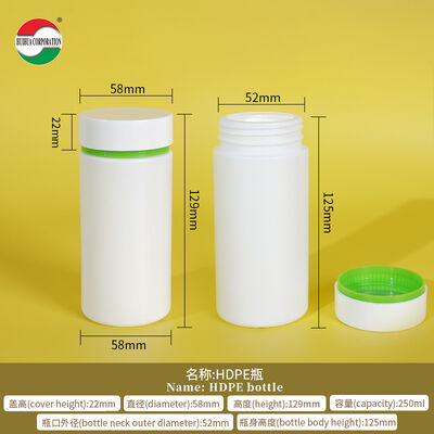 Transparent Medicine Bottle Lightweight Durable HDPE Plastic Bottle Screw Cap Cylindrical Shape Customizable Printing Suitable Containing