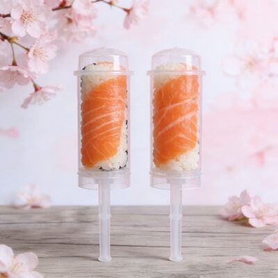 Food Grade Custom logo PP Plastic Sushi Push up pop Tube Shooter Cylinder Container Cup for Cake with Lid