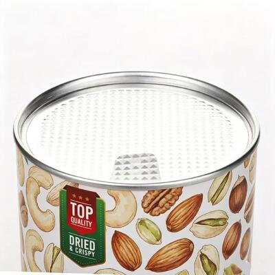 Food Grade Paper Tube Canister With Peel Off Lid Custom Printed Food Packaging Paper Can