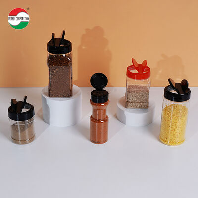 Clear PET Container Bottle Custom Color PP Lid Plastic Spice Shaker Jar for Pepper and Salt Usage