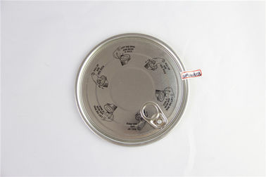 Airtight Silver Tin Can Lid Easy Open End , 0.21 To 0.23 mm Thickness