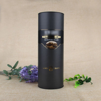Hot Sell Luxury Cardboard Wine Bottle Cylinder Tube with Metal Lid Custom Logo Foil Stamping Gift Packaging for Champagne