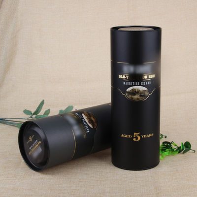 Hot Sell Luxury Cardboard Wine Bottle Cylinder Tube with Metal Lid Custom Logo Foil Stamping Gift Packaging for Champagne