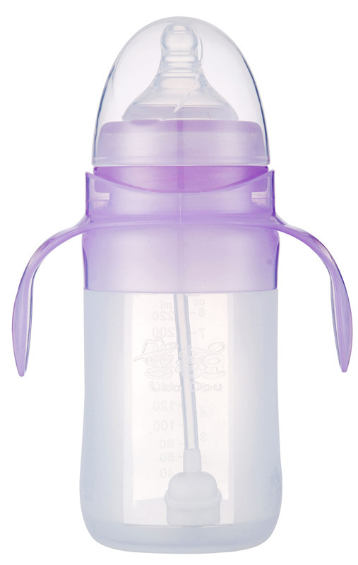 Bebekler için Temizle Otomatik Straw Cap Silikon biberon