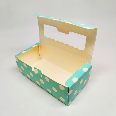 CMYK Recycled Paper Gift Boxes Food Grade Handle Custom Cardboard Take Away Cake Box
