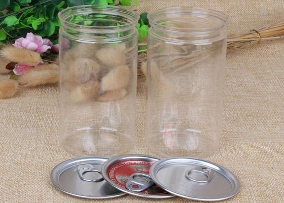 SGS QS Şeffaf Fasulye Plastik Pet Kavanozları 38g 92 Mm Yükseklik Sarı