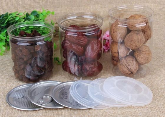 Çay / Kahve için PET Tüp Kutuları Temizle Pet Kavanoz Alüminyum Kolay Açık Sonu