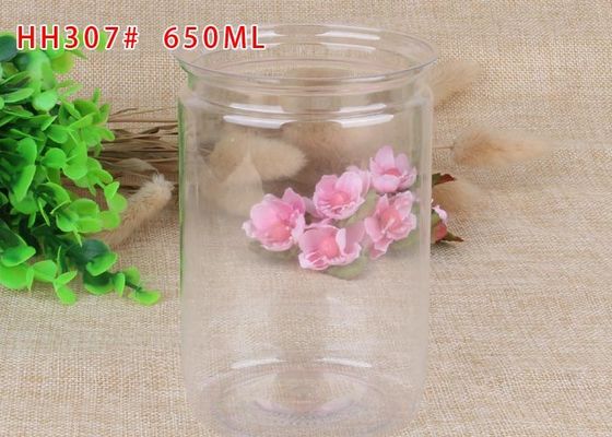 650ml Kolay Açık Sonu PET Can Canister Air - Kurutulmuş Gıda İçin Şeffaf Şeffaf