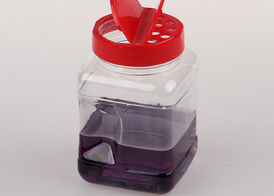 PET Plastic Spice Jar for Pepper Powder Transparent PET Seasoning Bottle with Shaker Lids for Salt Herbs