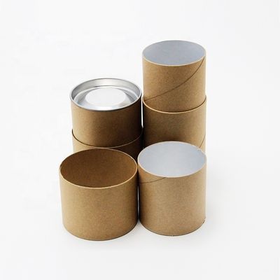Food Grade Customized Kraft Paper Tube Box with CMYK Printing for Candy and Tea Packaging