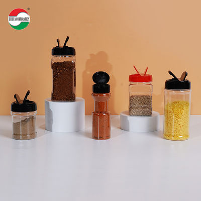 Gıda Sınıfı Şeffaf Plastik Kavanoz, Çevirmeli Kapaklı, Kelebek Açılır Kapaklı, Baharat, Tuz, Şeker İçin
