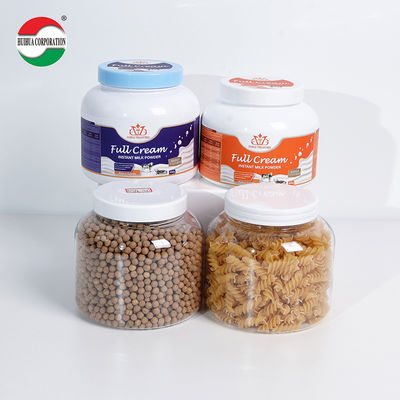 1200ml Fabrika Doğrudan Geri Dönüştürülmüş Gıda Sınıfı Yuvarlak PET Plastik Şişeler Toz Kavanozları Kutular Süt Proteini Tozu Kabı
