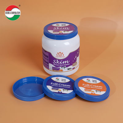 Gıda Sınıfı 502# 125mm Plastik PP PE Kapak Kapağı Süt Tozu Şişesi İçin ISO / SGS / FDA / FSSC Onaylı
