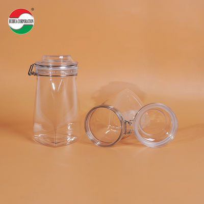 Good Airtight OEM Customized Big Capacity PET Plastic Jar PET Can with Seal Ring Screw Top 1000ml 1200ml 1400ml 1600ml Food Grade