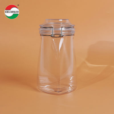 Good Airtight OEM Customized Big Capacity PET Plastic Jar PET Can with Seal Ring Screw Top 1000ml 1200ml 1400ml 1600ml Food Grade