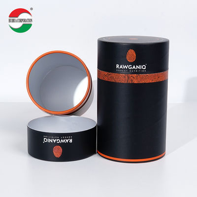 Custom Size Matte Kraft Paper Black Round Cylinder Coffee Tube Packaging With Aluminum Foil