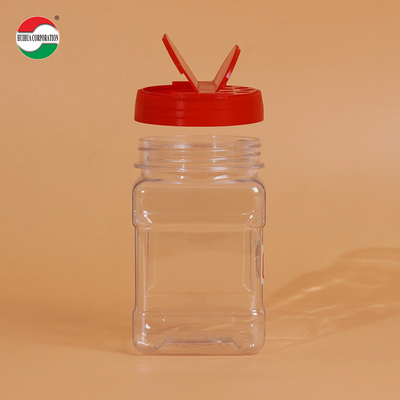 350ML Plastic Shaker Bottle Pet Packing Shaker Plastic Spice Jars/Containers With Flip Top Lid