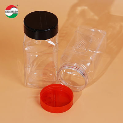 Kitchen Plastic Food Grade PET Container For Spices Salt Shaker Jars And Spices Flip Top Shaker Bottles