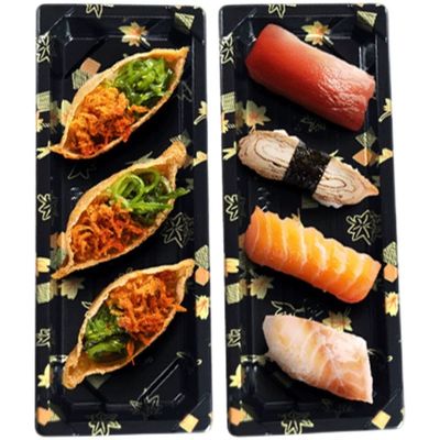 Custom Packaging Box Disposable Sushi Takeaway Wooden Sushi Box Sushi Food Container Box