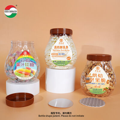 New Design Food Grade PET Plastic Can Plastic Jar for Roasted Fresh Milk Soft Candy