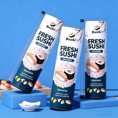 Eco-Friendly Food Grade Push-Up Mechanism Paper Composite Can for Sushi Packaging and Storage