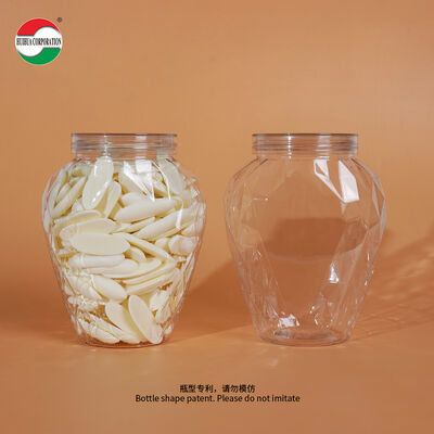 650ML Rhombus Shape PET Plastic Jar with Plastic Lid Food Grade Packaging Container Clear Bottle