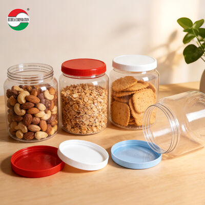 2000ml 2200ml 2625ml Geniş Ağızlı Şeker Kavanozu Plastik PET Depolama Kapalı Paketleme