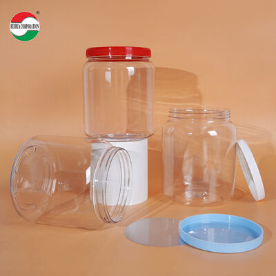 2000ml 2200ml 2625ml Wide Mouth Candy Jar Plastic PET Storage Container Packaging with Screw Cap
