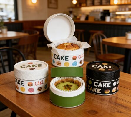 Biyodegradable Food Tube Packaging for Cake Dessert Cheesecake Kraft Yüksek Sıcaklıklı Fırın Kağıdı Kutu