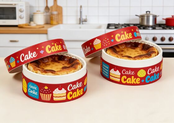 Biyodegradable Food Tube Packaging for Cake Dessert Cheesecake Kraft Yüksek Sıcaklıklı Fırın Kağıdı Kutu