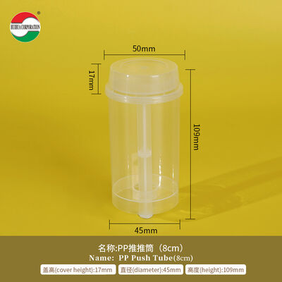 Custom New Design Sushi Push Pop up Food Grade PP Plastic Tube Packaging for Cake Jelly Container