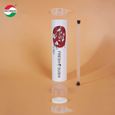 New Design Eco-Friendly Custom Printed Food Grade Pop Push Sushi Recycled Craft Paper Materials for Wholesale Retail Sushi Tube