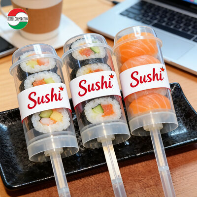 Gıda Kaliteli PP İtiraz Tüpler Boş Açık Plastik İtiraz Pop Kaplar Özel İpek Baskı Logo Sushi Mousse Kek Tatlı Paketleme