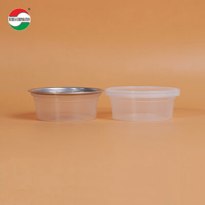 Gıda Derecesi Açık PP Plastik Yüksek Sıcaklığa Direnişli Kasa Silindir Kavanoz Salat Lolipoplar için Kolay Açık Kapaklı Konserve Gıda