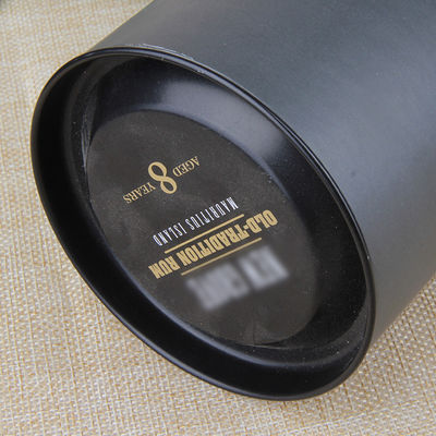 Empty Cylinder Paper Tube Box For Wine Bottles Packaging With Metal Lid