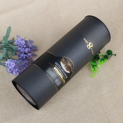 Empty Cylinder Paper Tube Box For Wine Bottles Packaging With Metal Lid