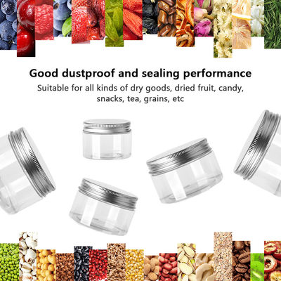 Food Grade PET Plastic Cans With Silver LIDS And Transparent Cans Of Various Sizes