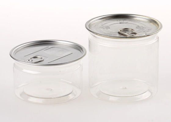 Sızdırmazlık Şeffaf Plastik Silindir Hava Geçirmez Kolay açılır Plastik PET İçecek Kutuları